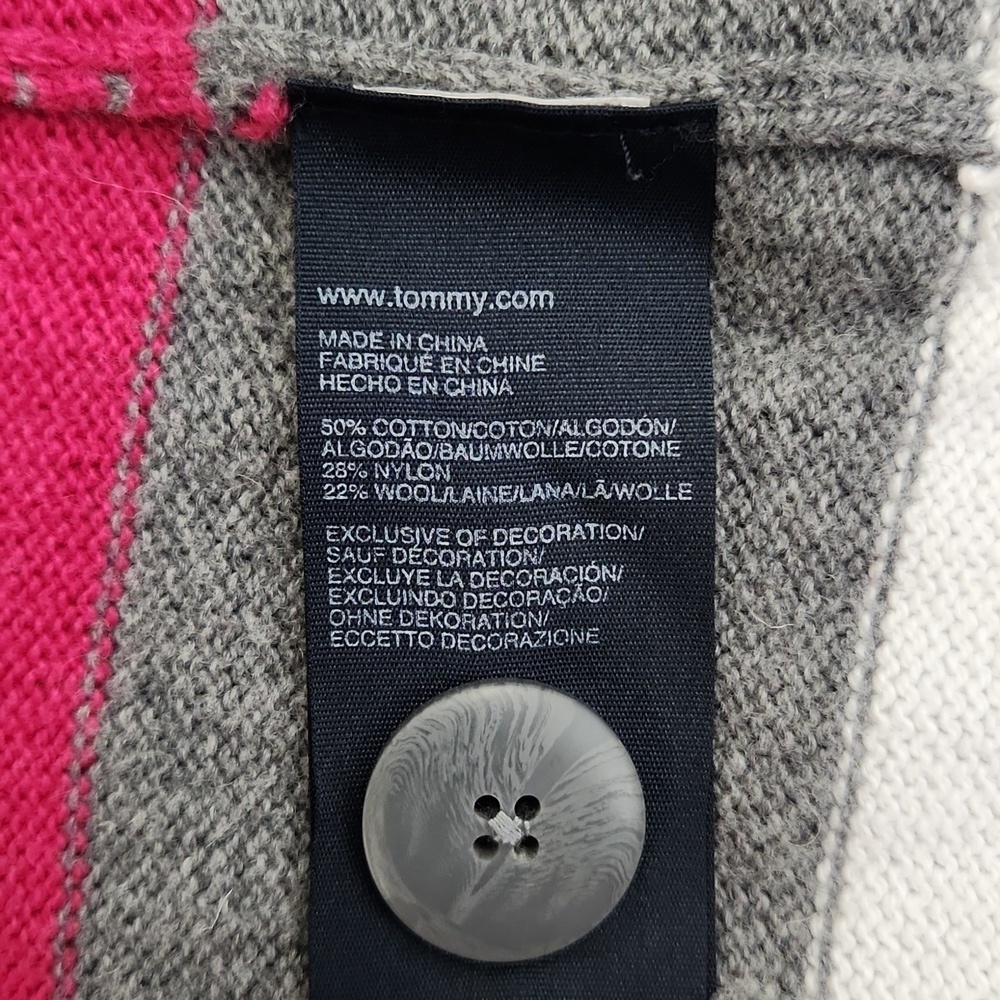Tommy Hilfiger pullover women's striped sweater cardigan size L - Picture 8 of 13